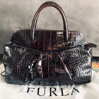 Furla Giove Leather Tote Bag - Brown