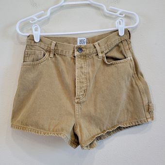 Women's Brown Carpenter Denim Shorts High Rise