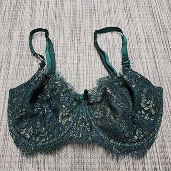 Victoria's Secret Dream Angels Push Up Bra Size 32DDD Green Gold Lace  Underwire - $28 - From Vanessa