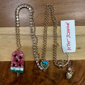 Betsey johnson watermelon necklace deals