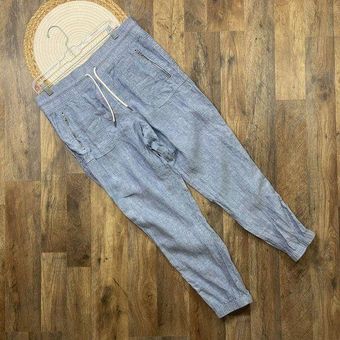 Athleta Cabo Linen Jogger Pants Chambray Blue Womens Size 12 - $30 - From  Mya