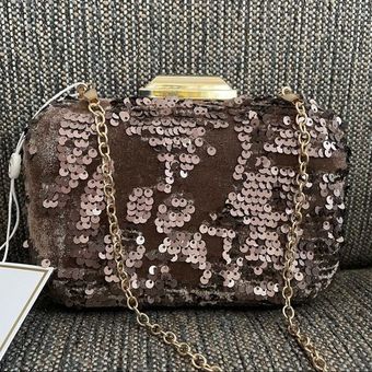 Shiraleah NWT Bronze Clutch Shoulder Purse Special Occasion Sequins Velvet  - $15 New With Tags - From Krista