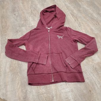 PINK - Victoria's Secret Victoria's Secret PINK Magenta Full Zip Bling  Hoodie Size Small - $25 - From Frumi