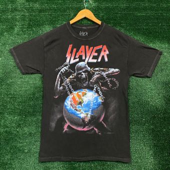 Slayer North American Intourvention Thrash Metal Tee S Black - $25