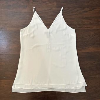 White House  Black Market white double layer v-neck tank top size S NWT -  $26 New With Tags - From Haley