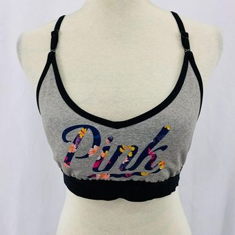 PINK - Victoria's Secret Ultimate Lightly Lined Sports Bra Floral Logo