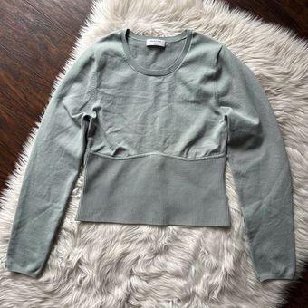 Babaton SCULPT KNIT CREW CROPPED LONGSLEEVE