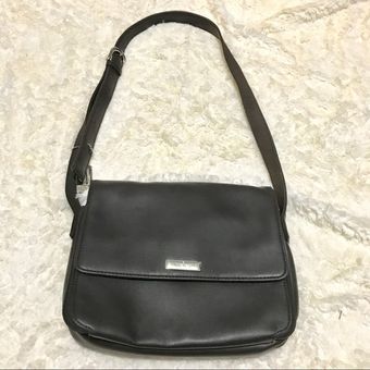 Brandy Melville brown faux leather messenger purse