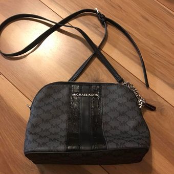 Michael Kors Black Silver Cindy Dome Crossbody Bag 89 New