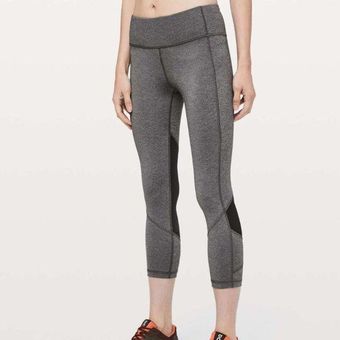 Lululemon Pace Rival Crop 22 Heathered Black 4