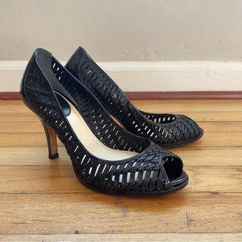 Prisionero ama de casa esposa Cole Haan Nike Air Black Woven All Leather Peep Toe High-Heel Pump Size 6B  - $29 - From Brittany