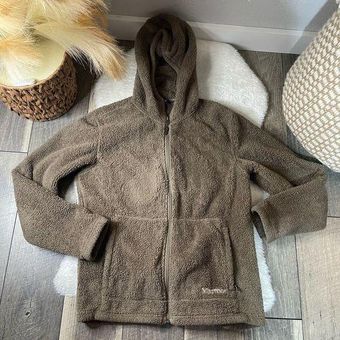 Marmot Brown Fuzzy Teddy Zip Up Jacket Size L - $26 - From Madi