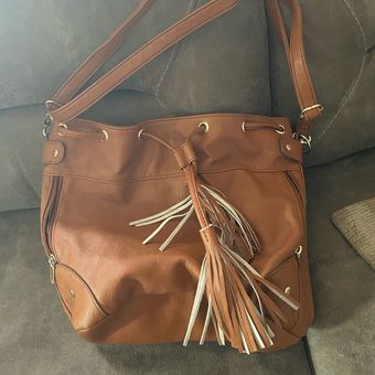 Woman's light brown big purse with shoulder strap - $16 - From