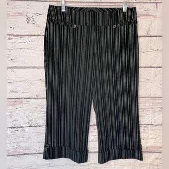 MKM Designs Cropped Cuffed Pants Black/White Stripes-9/10 Size