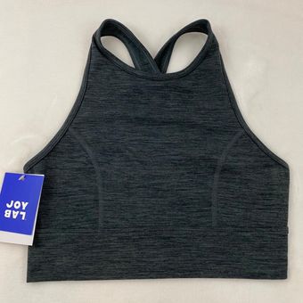 NWT JoyLab Medium Support Longline Sports Bra Charcoal Gray Size