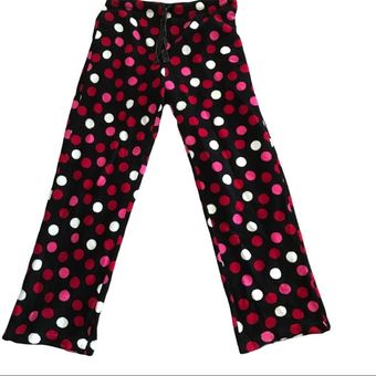 Black Pajama pants with white, red, and pink polka dots - $8 - From