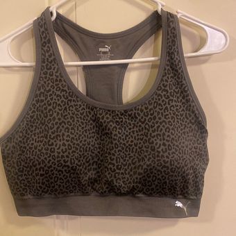 Puma gray/black leopard print sports bra Size XL - $14 - From