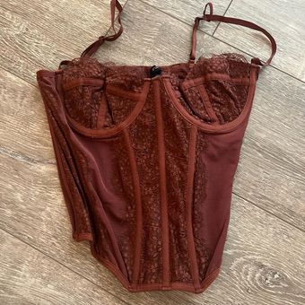 Urban Outfitters Maroon out from under modern love corset Size L