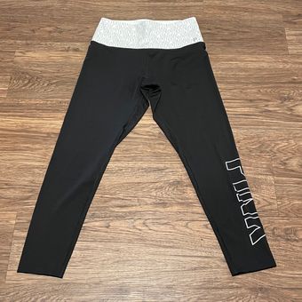 Victoria's Secret Pink Ultimate Leggings Black with White Waist Size