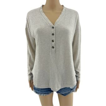 Hollister button thru henley top