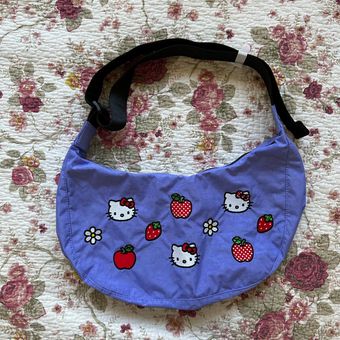 Medium Nylon Crescent Bag : Embroidered Hello Kitty - Baggu