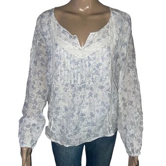 Hollister paisley floral lace accent top Size L - $20 - From Valerie