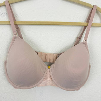 Natori Women's Nude Lace Back Closure Bra Size 34DD Brown - $23 - From Jen