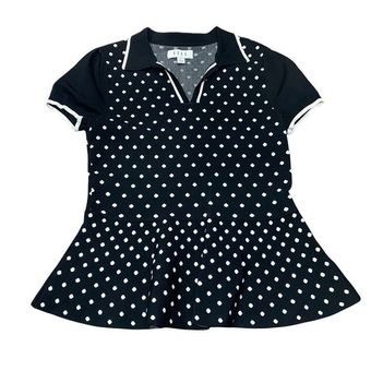 Women's ELLE™ Polka-Dot Peplum Blouse