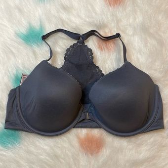 Victoria's Secret Gray Racerback Front Closure Woman's Bra Size 36D