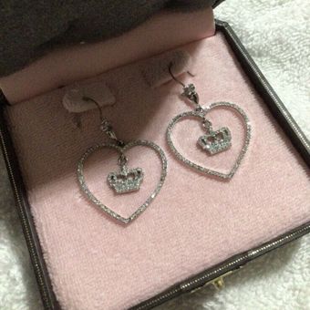 Juicy Couture Rhinestone Julie Crown in Heart Silver Earrings Brand New in  Box - $77 New With Tags - From ryan