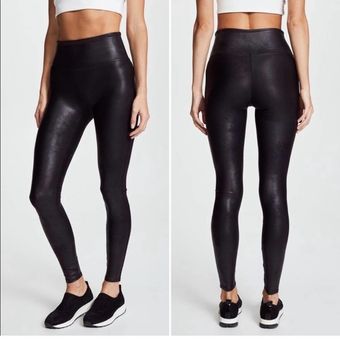 Spanx Black Faux Leather Sleek High Rise Control Top Leggings Small - $40 -  From Kimberly