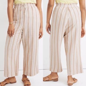 Linen-Blend Huston Pull-On Crop Pants