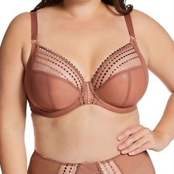 Elomi 8900 Matilda Underwire Plunge Bra Brown Size 38I Plus Curvy