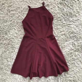Brandy Melville Maroon Kristen Open Back Dress 50 New With