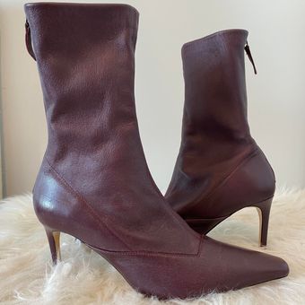 Burgundy boots store zara