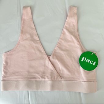 Pact Womens Light Pink Organic Cotton Bra Medium - $32 New