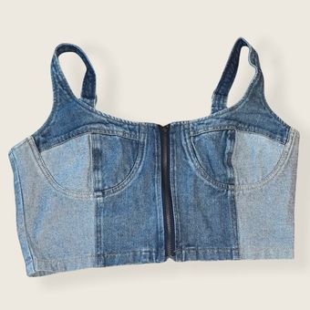 Sustainable Denim Bra Crop Top –