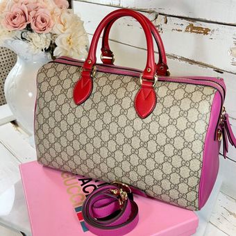 Gucci - Authenticated Boston Handbag - Leather Pink for Women, Very Good Condition