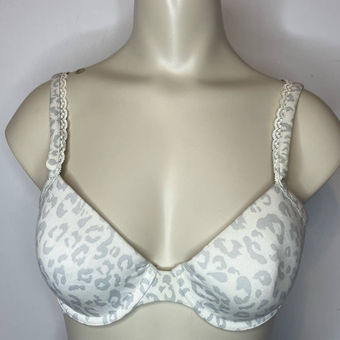 Victoria's Secret PINK T-Shirt Bra 36C Demi Leopard Print White Gray Lined  Size undefined - $22 - From Twisted