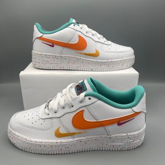 Nike Air Force 1 LV8 GS Big Girl 7Y Casual Shoes White/Safety