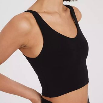 Offline by Aerie Real Me Recharge Black Sports Bra Top Size Medium