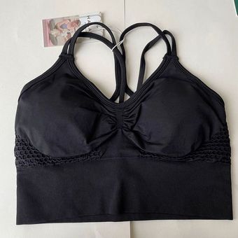 Halara Seamless Flow Ruched Sports Bra Tank in Black Size Medium - $20 New  With Tags - From Bec's Bargain