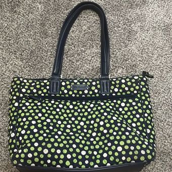 Kate Spade - Navy & Multicolor Polka Dot Zippered Leather Laptop