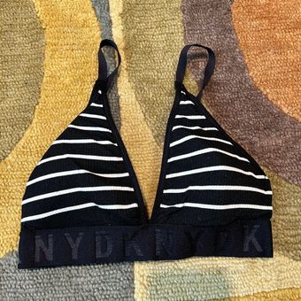 DKNY Black and White Stripe Logo Band Seamless Bralette Wireless Bra Size  Small Multiple - $17 - From Emily