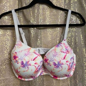 Victoria's Secret white/pink tropical wear everywhere push-up bra