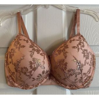 Victoria's Secret Dream Angels Rose Gold Lace Push Up Bra Size