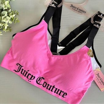 Juicy Couture 3 Pack Sports Bra Size Large Removable Pads