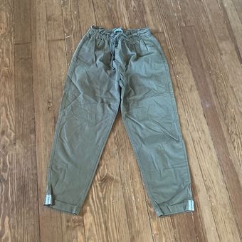 ZARA size Small Olive Green Paper Bag Pants - $12 - From Emily