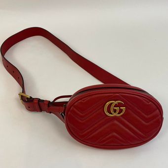 Gucci GG Marmont Matelasse Leather Belt Bag Red - Shop Now