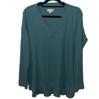 J.Jill Waffle Knit High Low Lightweight Longsleeve V Neck Tunic Flowy M  Size M - $15 - From Allie